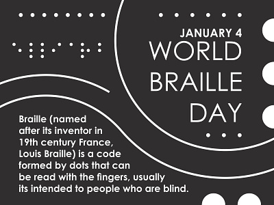 World Braille Day banner blind braille braille day brand design cover design design dots graphic design greeting card holiday illustration illustration design international logo design louis braille poster public day world world braille day