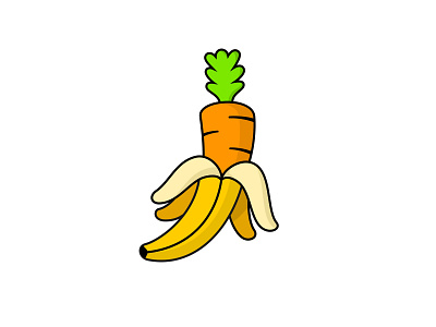 Banana Carrot Logo (SOLD) banana banana peel brand identity brand mark carrot corporate identity design freelancer fruit graphic design health healthy leaf logo brand logo corporate logo design logo for sale logo identity nature plant vegetable