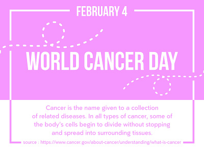 World Cancer Day banner brand design cancer cancer day cells design design freelancer disease graphic design illness illustration illustration design international logo design public day sick typographic typography world world cancer day