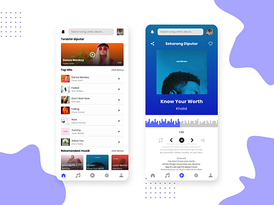 Music Player - App Exploration app branding clean ui design explore icon illustration music app simplicity typography ui ux web