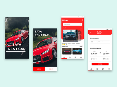 Baya Rent Car App - Design Exploration app illustration ui