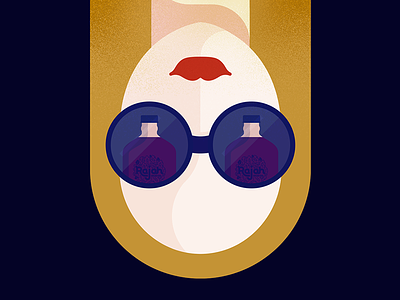 Peek-a-boo flat glasses illustration juice lipstick red woman