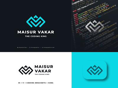 Maisur Vakar Coding Logo binarysearch logo design coding app coding logo coding logo inspiration flat booking app learning app letter coding logo m code logo maisur vakar coding logo mobile app programming academy real estate app rimongraphics v code logo