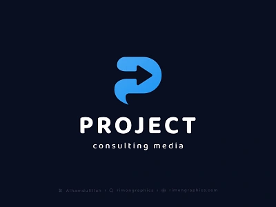 Project Consulting Media Logo arrow letter logo consulting branding consulting firm consulting logo energy logomark media branding media kit media logo negative space p letter logo 99designs play logo poster project consulting media logo project logo rimongraphics