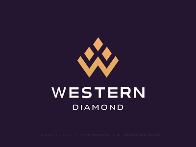 Western Diamond Logo 2 letter logo design best dribbble shots brand identity branding colorful logo diamond logo 99designs diamond logo color diamond logo inspiration diamonds branding gem logo handmade jewellery logo jewellry branding jewelrt logo jewelry logo letter w jewellry logo rimongraphics ring logo ui w logo western diamond logo