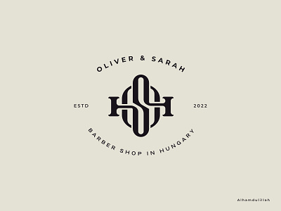 Oliver & Sarah Barber Shop Logo