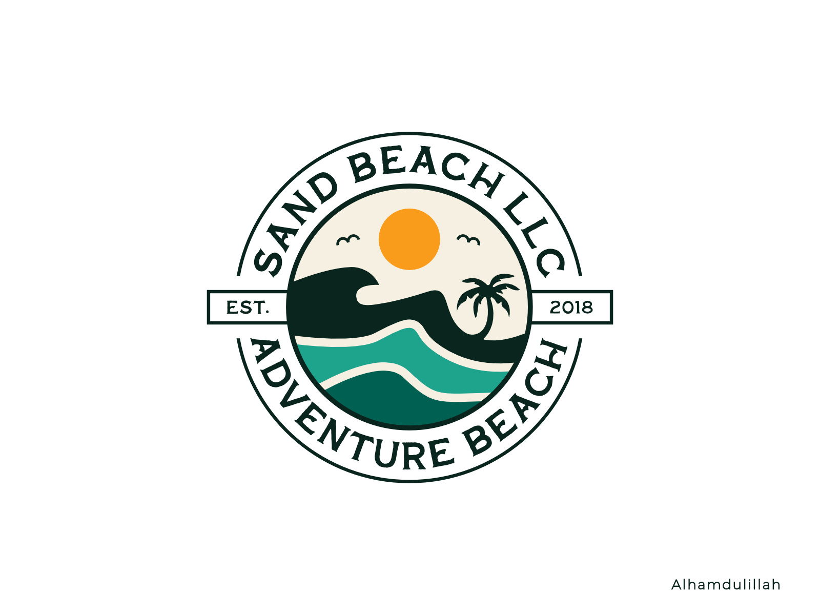 Sand Beach Badge Logo by Rimon Hasan on Dribbble