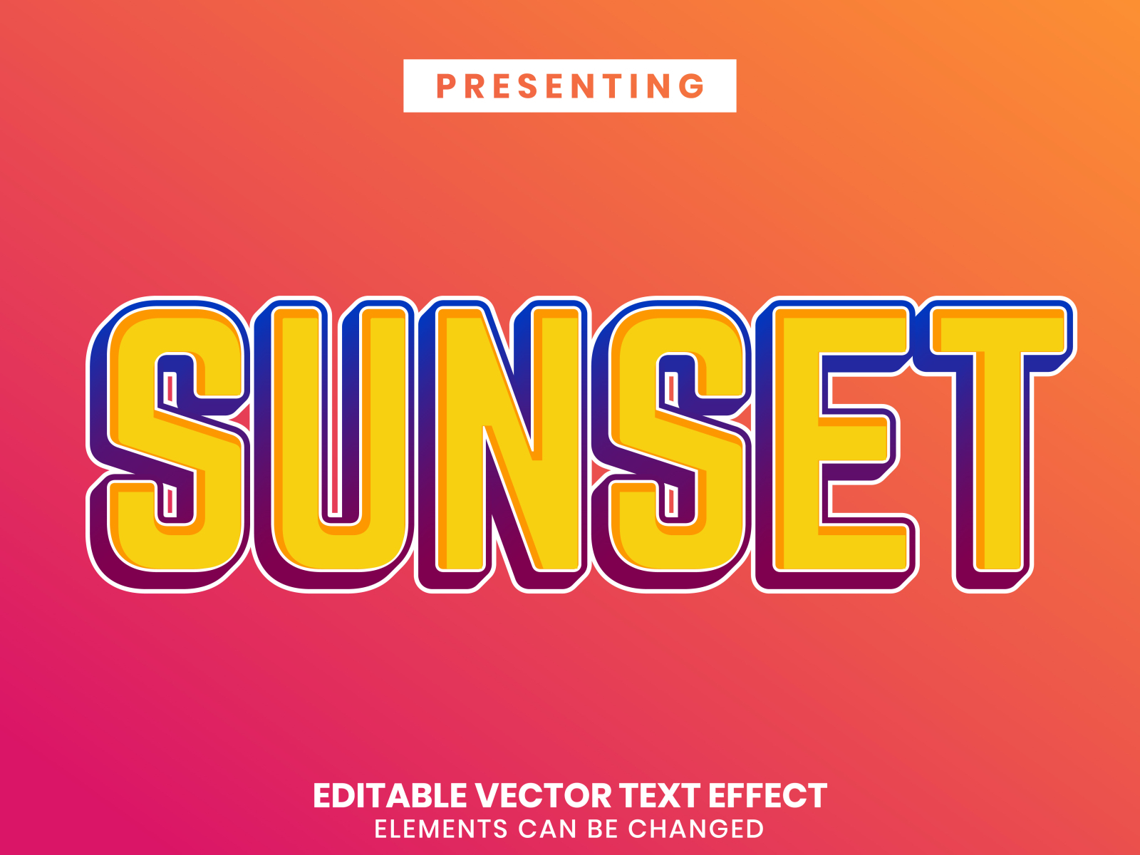 Sunset text effect by Anisyah Farizky on Dribbble