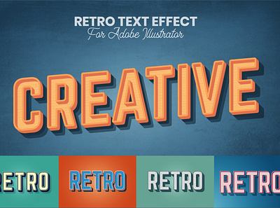 Retro Text Effect for Adobe Illustrator graphic style retro retro design text effect typography vector vintage