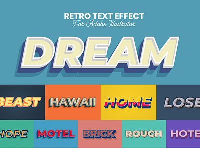 Retro Text Effect graphic style retro retro design text effect typography vector vintage