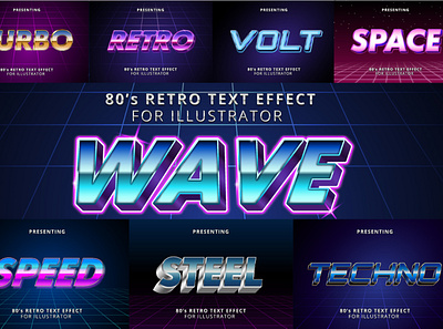 Retro 80s text effects graphic styles 80s 80s style cyberpunk game graphic style rad retro retro design retrowave synthwave text effect typography