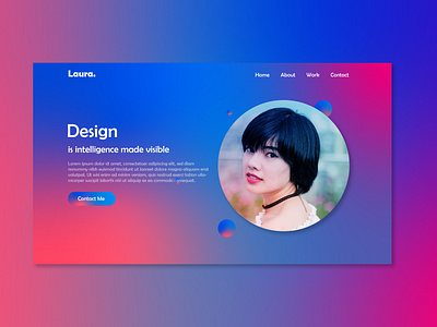 Portfolio gradient landing page by Sabosuke_Design on Dribbble