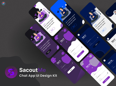 ScouteMe - Chat App UI Kit chat chatapp design inspiration ui uidesign uikit uikits uiux ux uxdesign