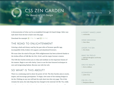 Zen @ 10 css csszengarden enso garden green verde zengarden