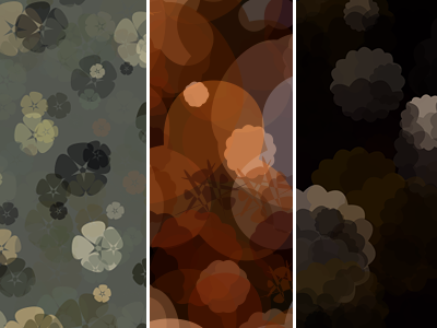 Shape Distortion II black brown crouchingtigerhiddenninja floral flowers green layered orange processing shapes