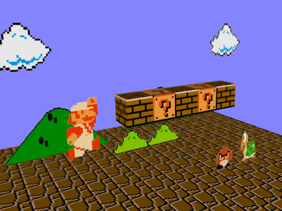 3D Sprites 3d blue brown inmanbait processing sprites supermariobros