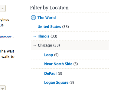Drilldown drilldown geography list location menu sidebar