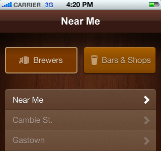 Near Me app beer brown iphone webkit