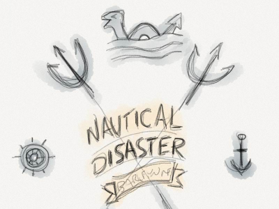Nautical Disaster - Sketch beer brewing illustration label nauticaldisaster