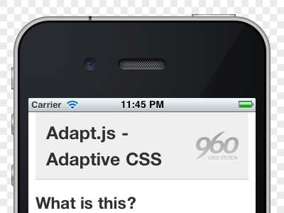 Adapt.js Micro Site 960 adaptive css grid javascript