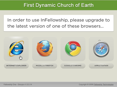 Browser Upgrade Page