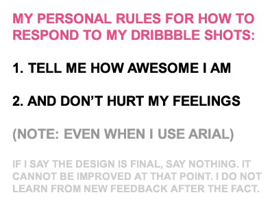 My Dribbble Rules