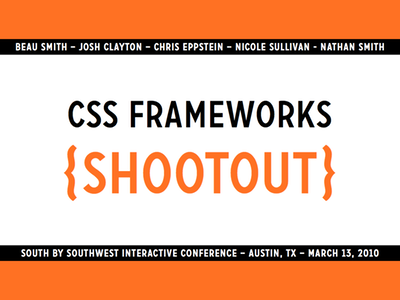 SXSW Title Slide css frameworks shootout sxsw