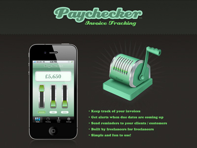 Paychecker App Website ios iphone retro ui website