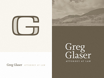 Greg Glaser Branding attorney branding monochrome monogram