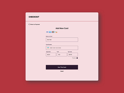 Daily UI, Day 2 – Payment Form