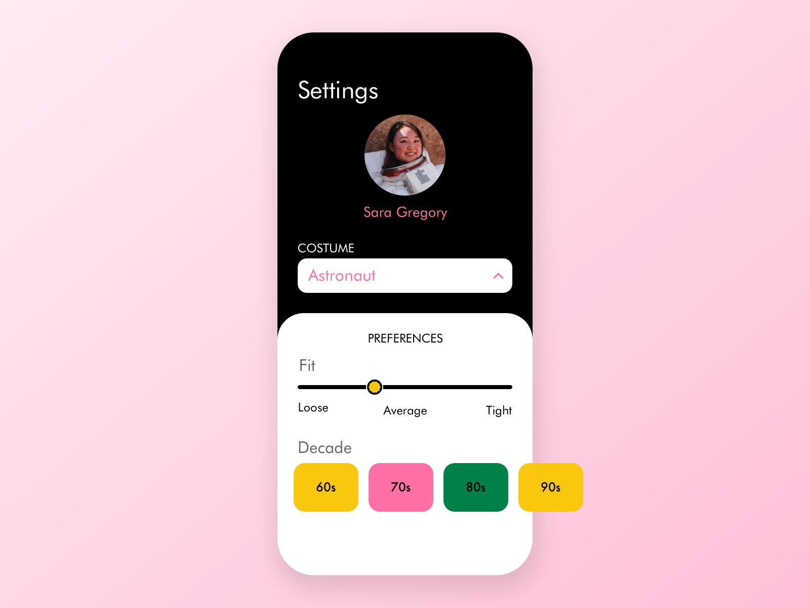 Daily UI, Day 7 – Settings by Katherine Lu on Dribbble