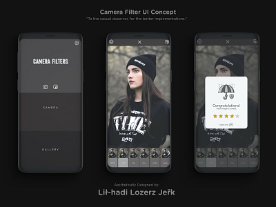 Camera Filter App UI Design android app camera app design design app ios app photo editing photo editor ui ui design uidesign