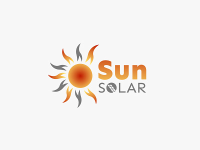 SunSolar branding colors design energy flat gradient logo solar sun typography vector web