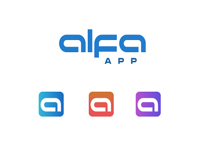 alfaapp app design app icons branding design flat generative art generic illustration logo typography vector