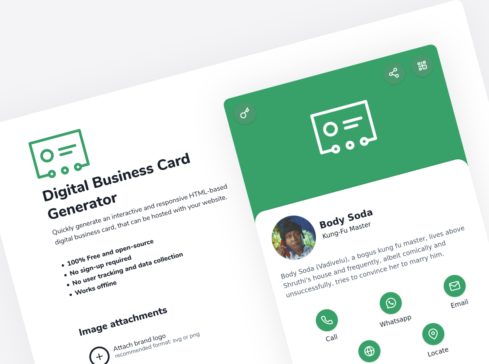 Digital Business Card Generator by Vishnu Raghav on Dribbble