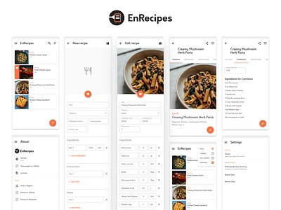 EnRecipes 2020 affinity affinity designer android cookbook free material ui materialdesign opensource recipes app ui uidesign ux wip work in progress