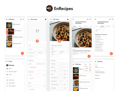 EnRecipes 2020 affinity affinity designer android cookbook free material ui materialdesign opensource recipes app ui uidesign ux wip work in progress