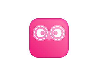 Owl Reels app icon cute feminine fun girl hoot ios owl pink