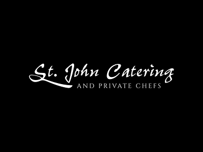 St. John Catering affinity designer black branding catering chefs combination food graphic design logo negative space private chef spoon white