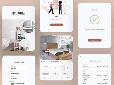 A bedroom setting selection tablet app design illustration ipad ipad ui ipad ux minimal mobile app mobile app design mobile design tab design ui ux