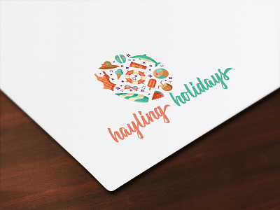 Hayling Holidays app art branding clean design flat identity illustration illustrator lettering logo minimal minimalist type typography vector