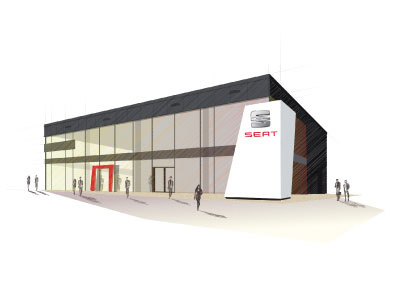 New car dealership building building design illustration vector