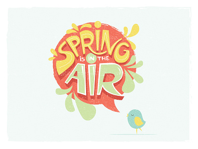 Spring Is In The Air bird fun handlettering illustration spring vector