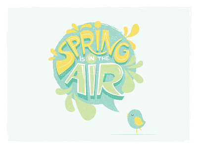 Spring Is Coming 2 bird fun handlettering illustration spring vector