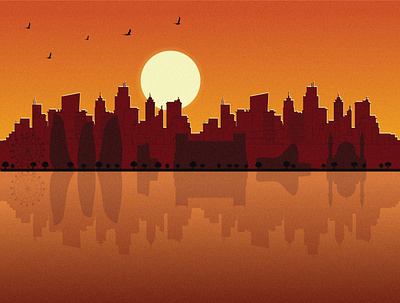 Baku Landmark İllustration azerbaijan city city illustration cityscape illustraion landmark landscape sunrise sunset