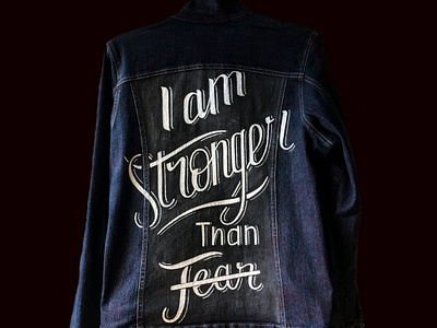 jean jacket artwork brush design drawing handpainted illustration lettering painting pencil typography
