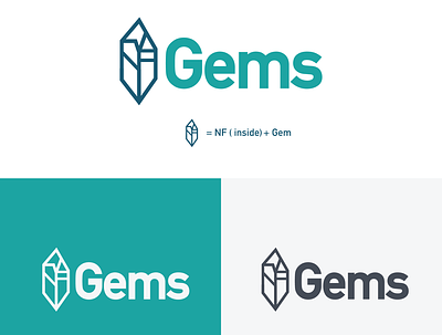 NF Gems logo branding crypto currency cryptocurrency design gemstone icon illustration logo logo design vector