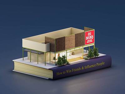 Half Price Books Isometric Diorama b3d blender blender3d illustration isometric