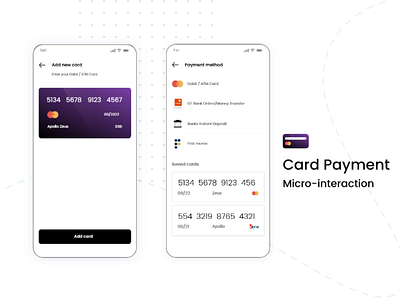 Debit/ATM Card Payment design interactiondesign microinteraction mobileui paymentprocess ui