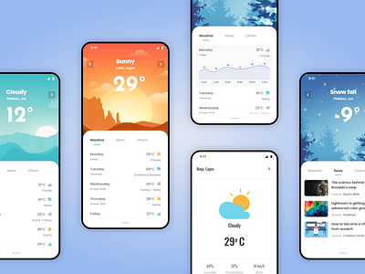 Weather Forecast App Exploration adobexd app conceptual design interface mobile ui ui